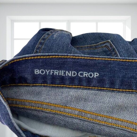 Stylus Boyfriend Crop Jeans Size 10 Distressed Stretch Denim Whiskering - Picture 6 of 11